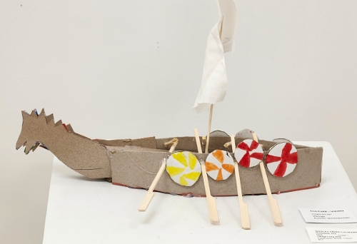 Viking Ship, cardboard sculpture, W. F. Lauwers, Northfield. Culture: Viking