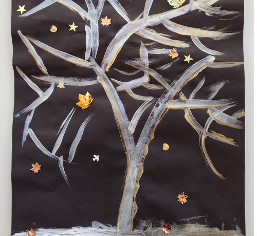 Magical Tree, mixed media, I. Fiorey, Bernardston. Culture: Austrian (Klimt inspired)