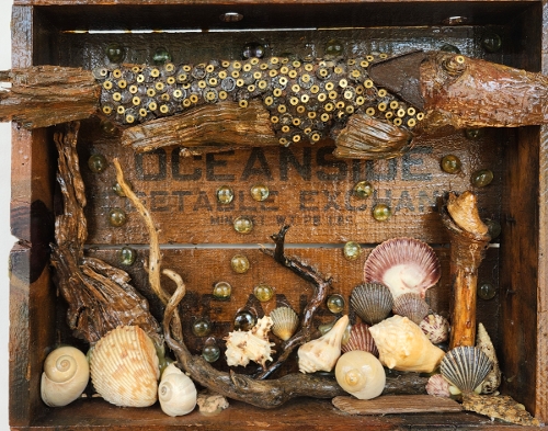 G. Nutting, Oceanside, found objects collage