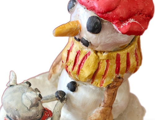 Pearl, Making a Snowman, sculpture detail