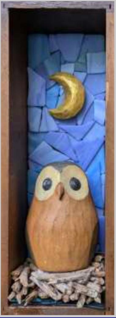 G.Nutting, Life Is A Hoot, mixed media