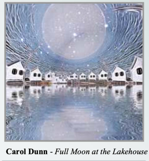 C.Dunn, Full Moon at the Lakehouse, altered photo
